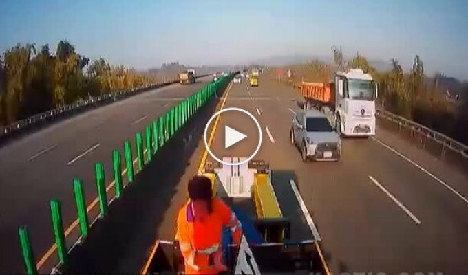Тайваньский дорожный рабочий не ожидал такого поворота событий