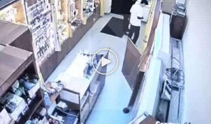 In Russia, a buyer asked the seller to show him a knife and used it to rob a store
