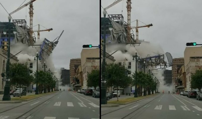 В Новом Орлеане обрушился строящийся отель (6 фото + 1 видео)