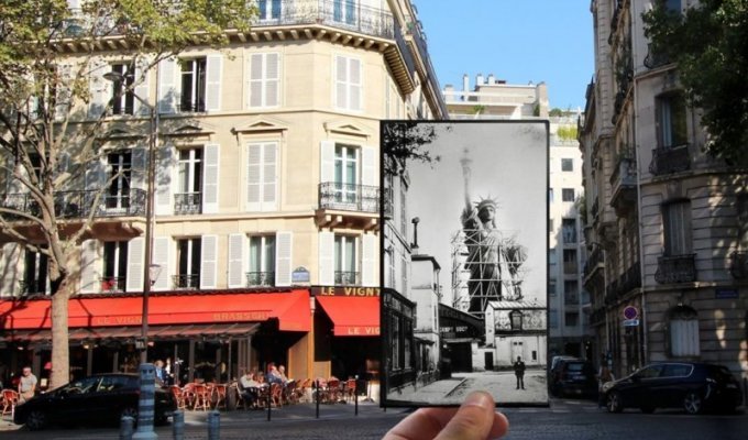 Художник Жюльен Кнез показал как изменился Париж за 100 лет (21 фото)