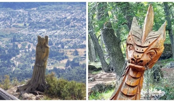 Лес скульптур, вдохнувших новую жизнь в мёртвые деревья (34 фото + 1 видео)