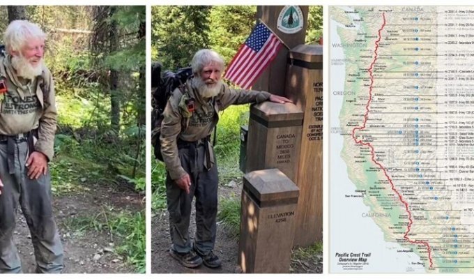 Американский дедушка преодолел маршрут Тихоокеанской тропы протяженностью 4270 км (12 фото + 1 видео)