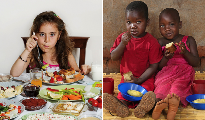 Шокирующая серия фотографий демонстрирует, что едят на завтрак дети в разных уголках планеты (23 фото)