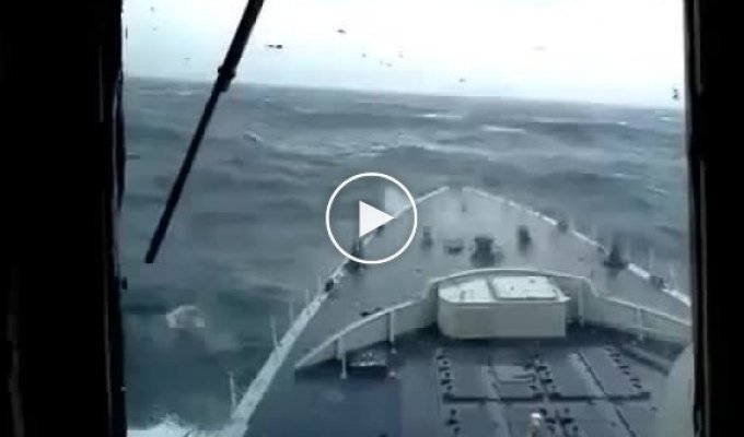 Ship during a storm