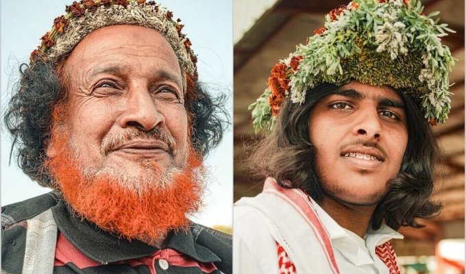 Why Saudi Arabian men decorate themselves with flowers (16 photos)