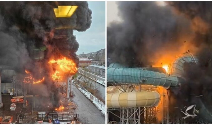 In Sweden, a new water park exploded right in front of passers-by (3 photos + 1 video)