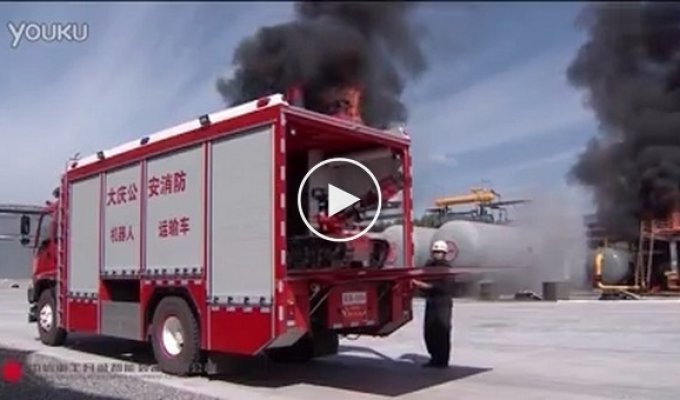 Вот как тушат пожары в Китае с помощью техники