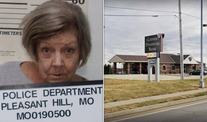 In the US, a 78-year-old old woman robbed a bank for the third time with a single note (3 photos)