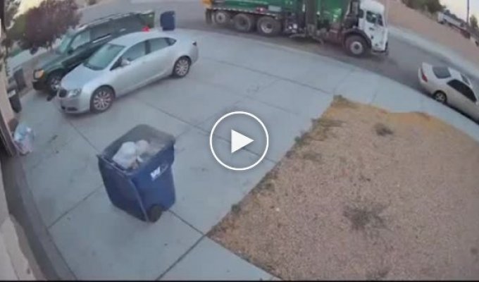 Тучная американка дважды побывала в мусорном бачке во время его транспортировки