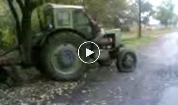 Пьяница за рулем трактора