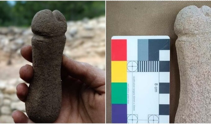 На раскопках в Испании нашли каменный пенис (4 фото)