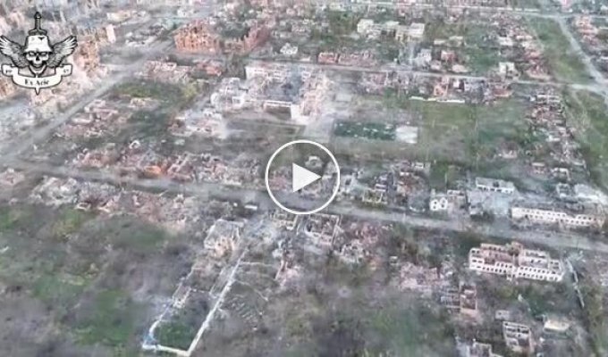 Volchansk, destroyed by Russian shelling, in the Kharkov region