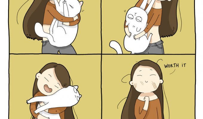 18 комиксов, которые покажут что значит жить с кошкой