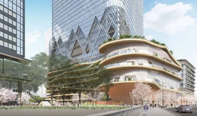 Новый самый высокий небоскреб Японии строится в Токио (7 фото)