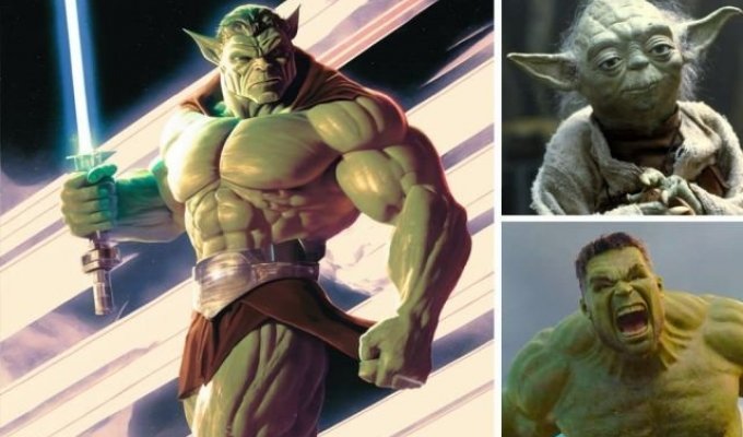 "Meddled": funny hybrids of popular characters (13 photos)