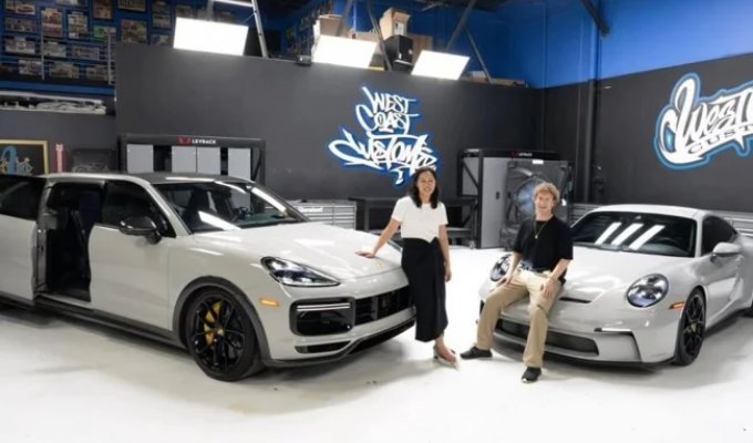 Zuckerberg extended a Porsche Cayenne for his wife, turning it into a minivan (2 photos + 1 video)