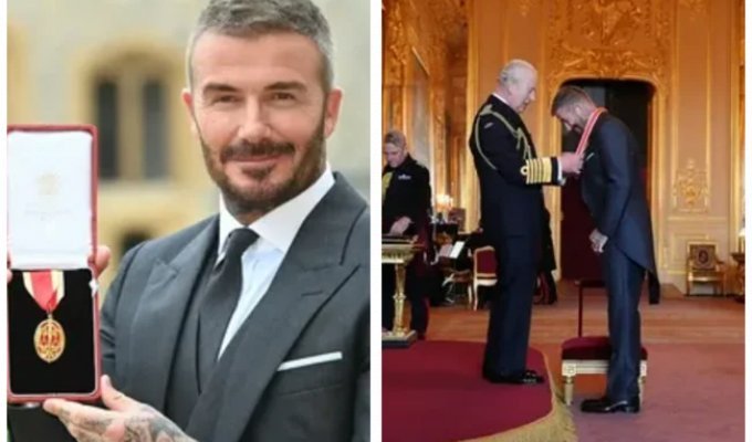 Дэвид Бекхэм получил титул: в Британии прошла церемония посвящения футболиста в рыцари (5 фото + 1 видео)