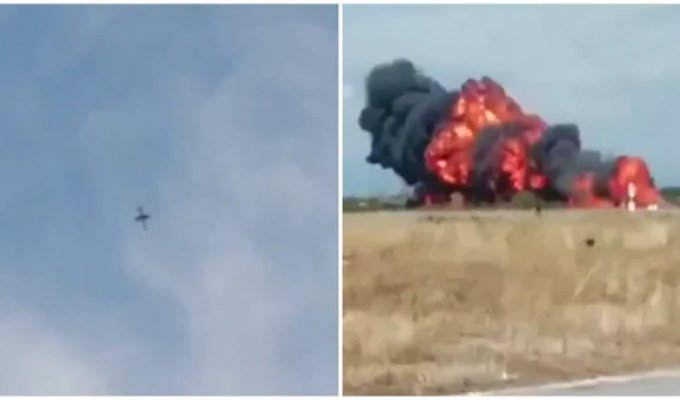 The crash of a Bulgarian Air Force plane was caught on video (2 photos + 2 videos)