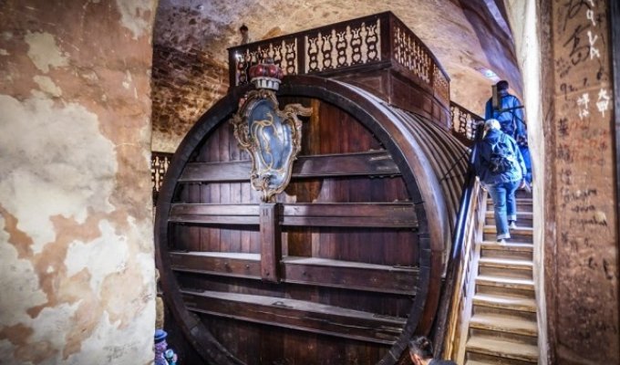 Самая большая в мире бочка для вина, построенная в 1751 году (6 фото)
