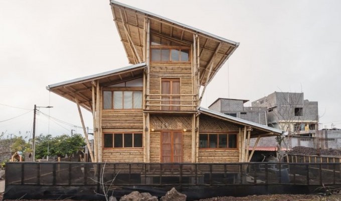Эндемичный дом из бамбука на берегу океана (16 фото)