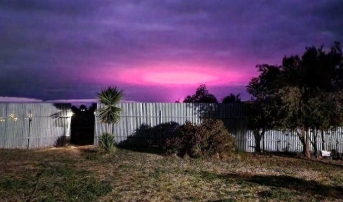 В Австралии розовое свечение в небе приняли за вторжение пришельцев (2 фото)