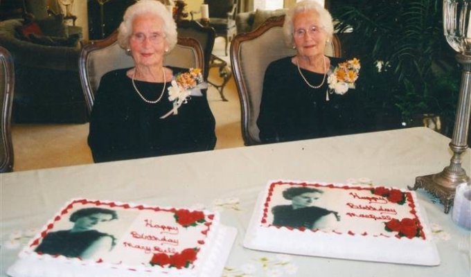 Близнецы, справившие вместе 100-летний день рождения: "Мы никогда не расставались" (8 фото)