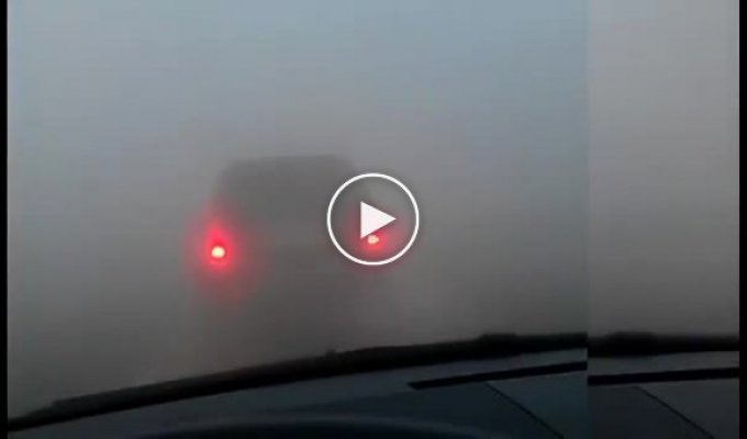 Нереально густой туман в Мончегорске