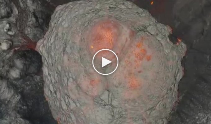 Drone captured volcanic eruption