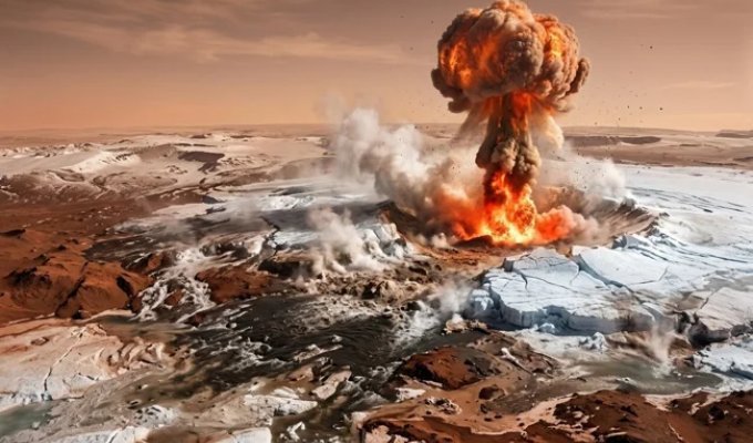 Why melting the polar ice caps of Mars is a bad idea (3 photos)