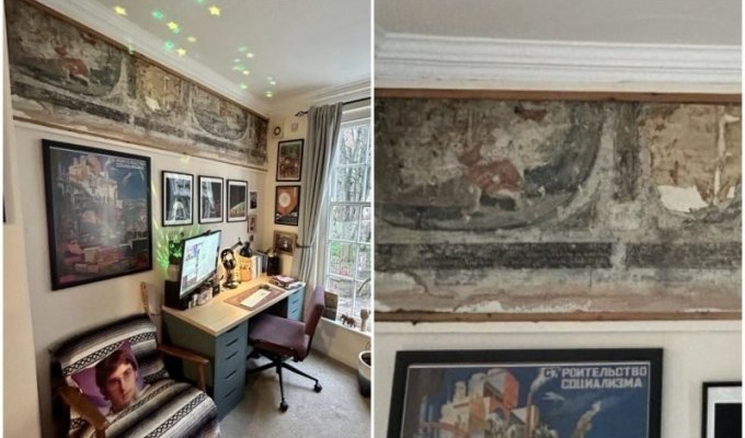 Делая ремонт, британец нашёл 400-летние фрески (5 фото)