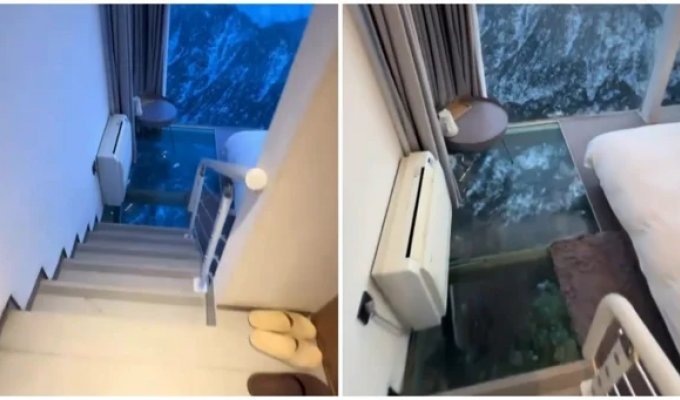 Китайский отель с прозрачным полом (4 фото + 1 видео)