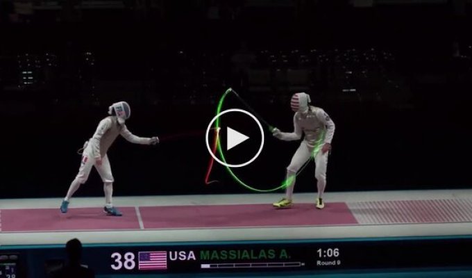 A system that allows for better visibility of the technique and precision of fencers.