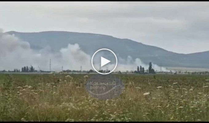 A Russian ammunition depot caught fire after a missile attack in the Kirovsky district of Crimea