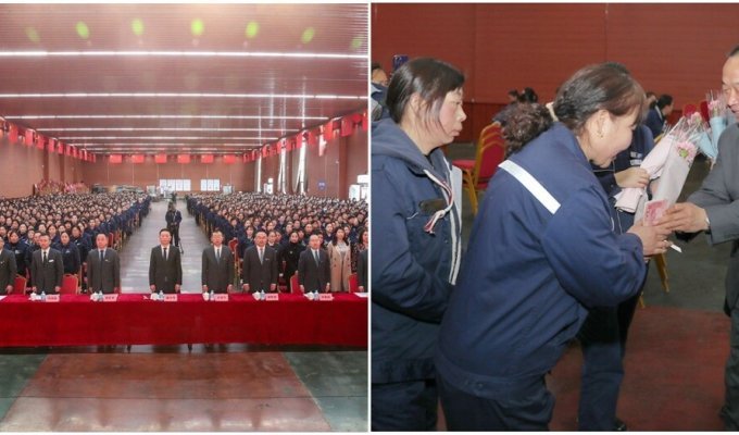 A Chinese company donated cash envelopes worth 1.2 million yuan in honor of March 8 (3 photos + 1 video)