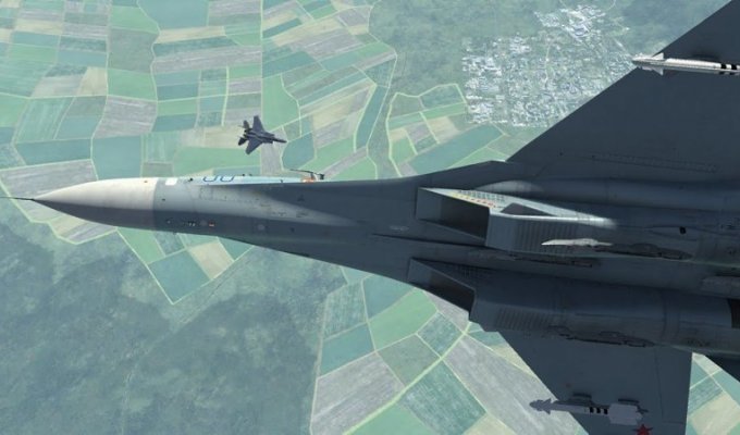 Воздушный «бой» F-15 и Су-27 (1 фото)