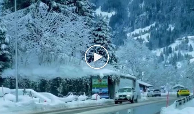 Волшебная зима в швейцарской коммуне Гриндельвальд