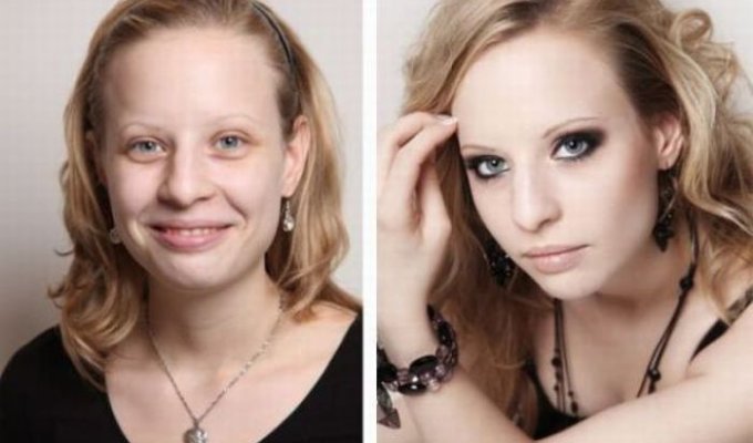 Девушки до и после макияжа (21 фото)