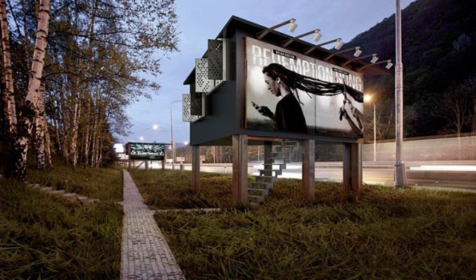 В Словакии билборды превращаются в уютные приюты для бездомных (5 фото)