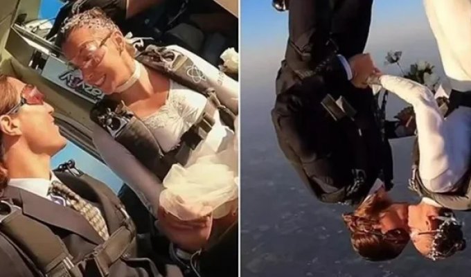 Italian Skydiver Ties the Knot in the Sky (5 Photos + 1 Video)