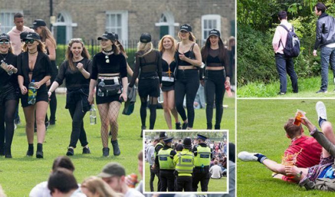 Тысячи студентов Кембриджа устроили пьянку в парке семейного отдыха (36 фото)