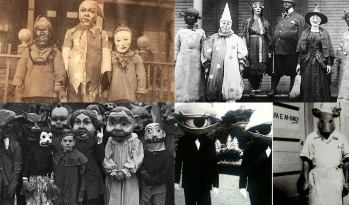 Жуткий Хэллоуин: костюмы прошлого, которыми впору пугать и взрослых (20 фото)