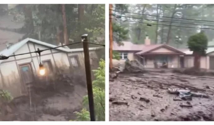 Сильное наводнение накрыло еще один штат США (1 фото + 10 видео)
