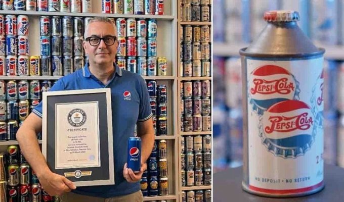 Фанат Pepsi побил рекорд, собрав более 12 400 банок (5 фото + 1 видео)