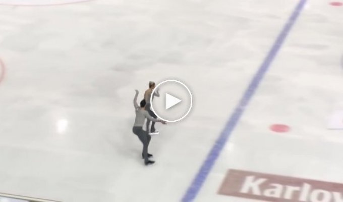 American figure skater stuck his partner's head into the ice