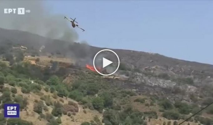 Момент крушения пожарного самолета в Греции попал на видео ., Эбдея, греция, крушение