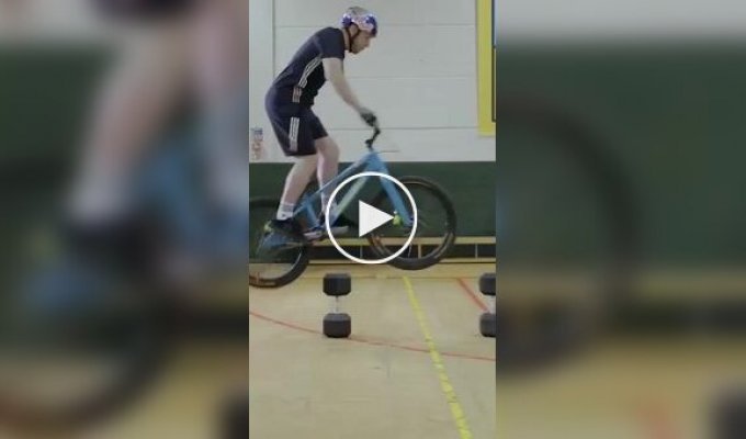 A Scottish Cycling Trialist Turned a Gym into an Extreme Stunt Track