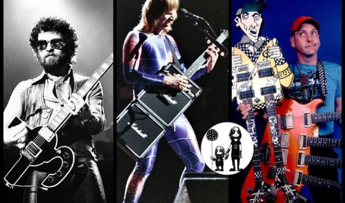 30+ самых безумных гитар в истории рок-музыки (38 фото)