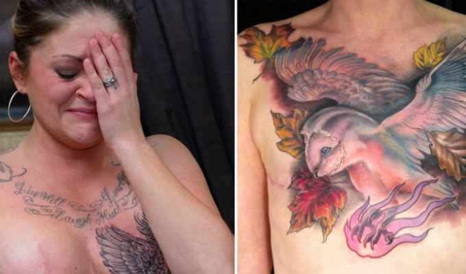 15 татуировок, которые превратили шрамы от рака груди в произведения искусства (16 фото)