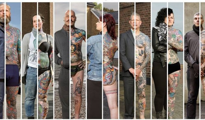 Татуированные люди в одежде и без неё (21 фото)