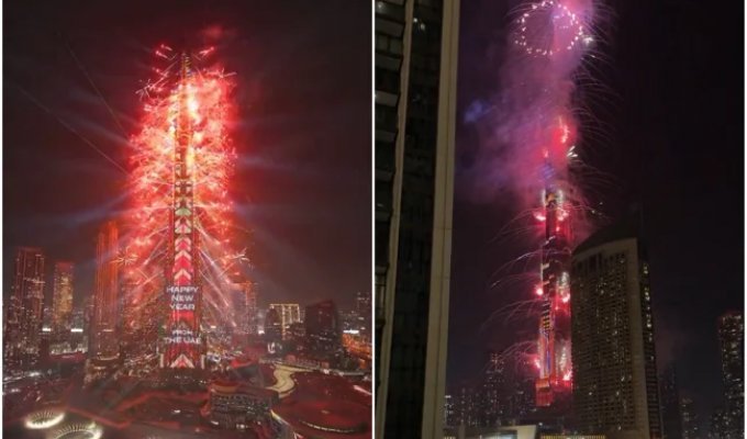 United Arab Emirates celebrated the New Year at the Burj Khalifa (1 photo + 4 videos)